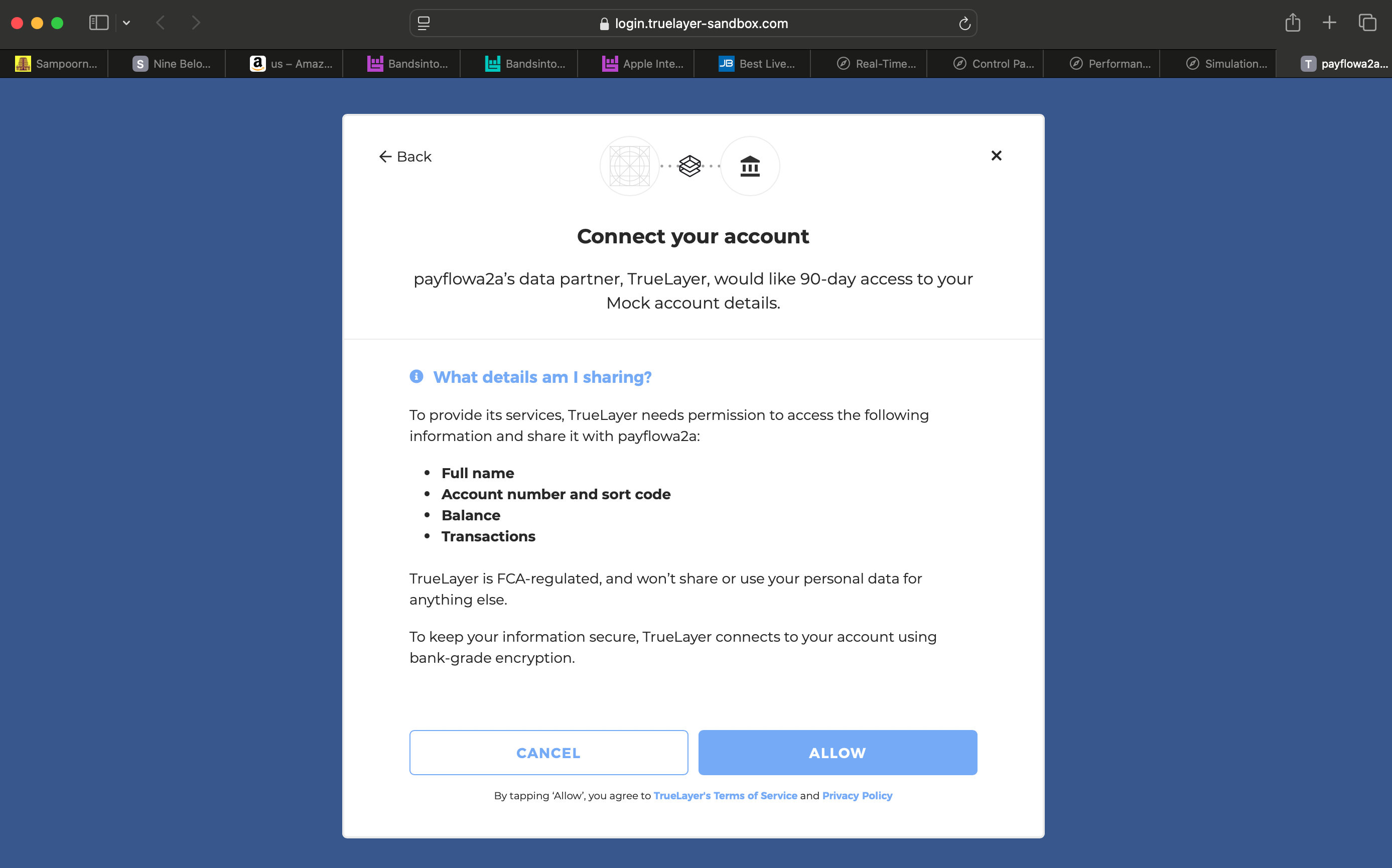 TrueLayer Open Banking consent